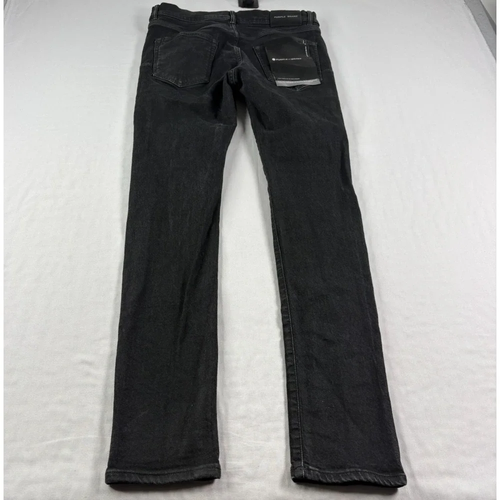 Purple Brand Jeans Mens 34x32 Black P001 Skinny Denim Button Fly - Picture 1 of 15